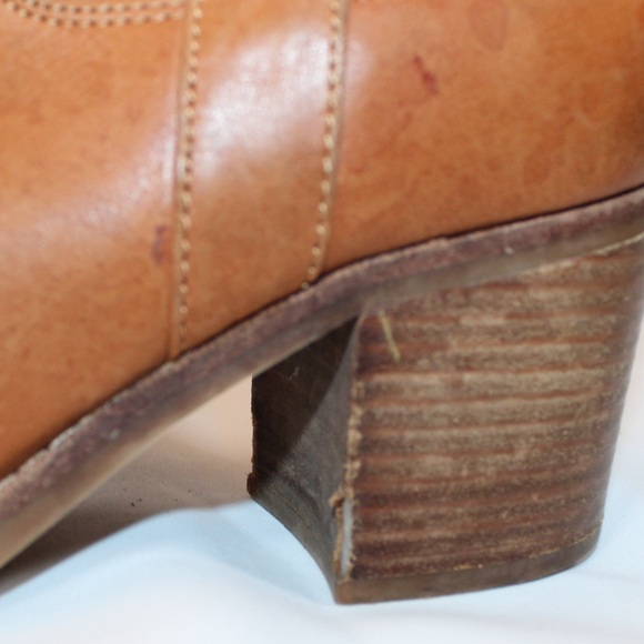 Sperry Women’s Leather Ankle Boots Brown Size 7M Zip Block Heel Boho Western - Picture 6 of 9